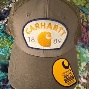 Carhartt 1889 Patch Canvas Mesh Back Trucker Hat Green